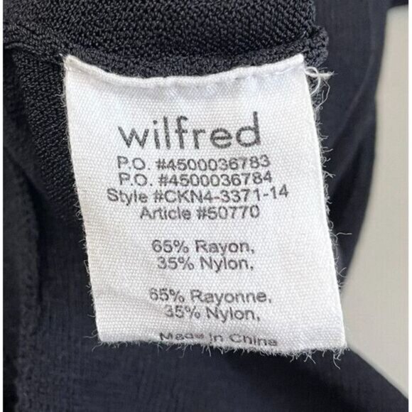 WILFRED Black Cardigan Womens Small Black Button‎ Up Deep V Slinky Stretch - Picture 4 of 9